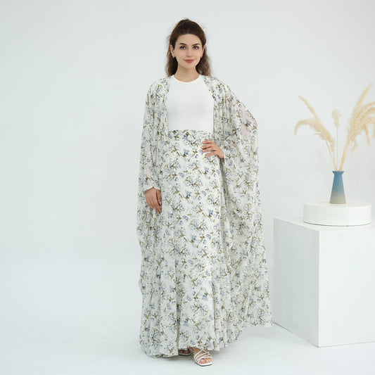 Turkey Printed Cardigan Skirt Two-piece Set LR1031