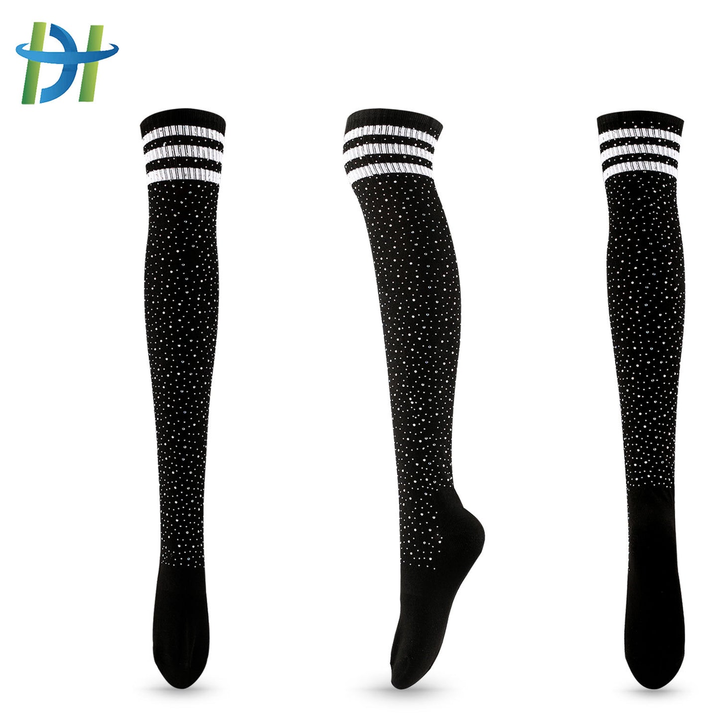 Diamond Stocking Women's Striped High Cotton Socks