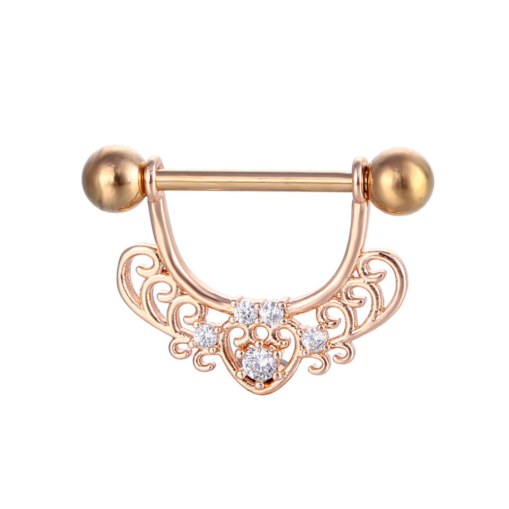Puncture Nipple Ornament Inlaid Zircon Ring Nails