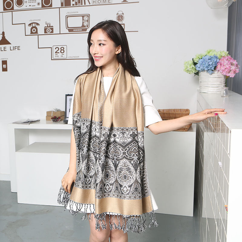 Cashew Jacquard Flower Air-conditioning Shawl Scarf