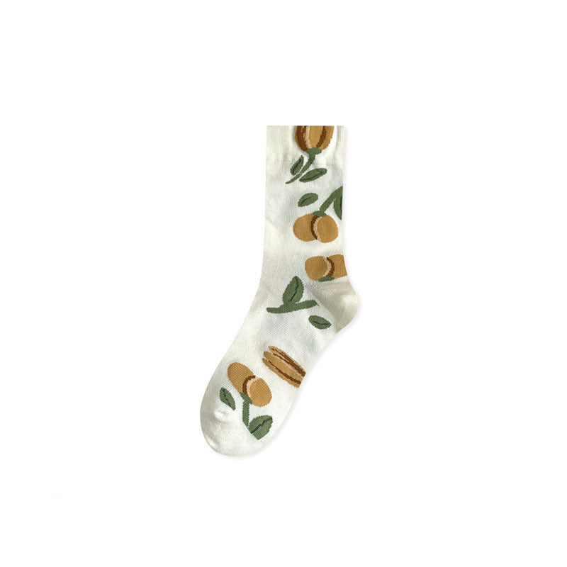 Women's Retro Mid-calf Length Three-dimensional Flower Socks