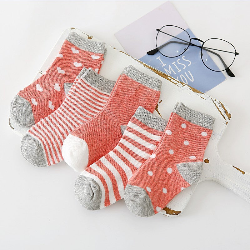 Boys And Girls Cotton Mid-tube Floor Socks