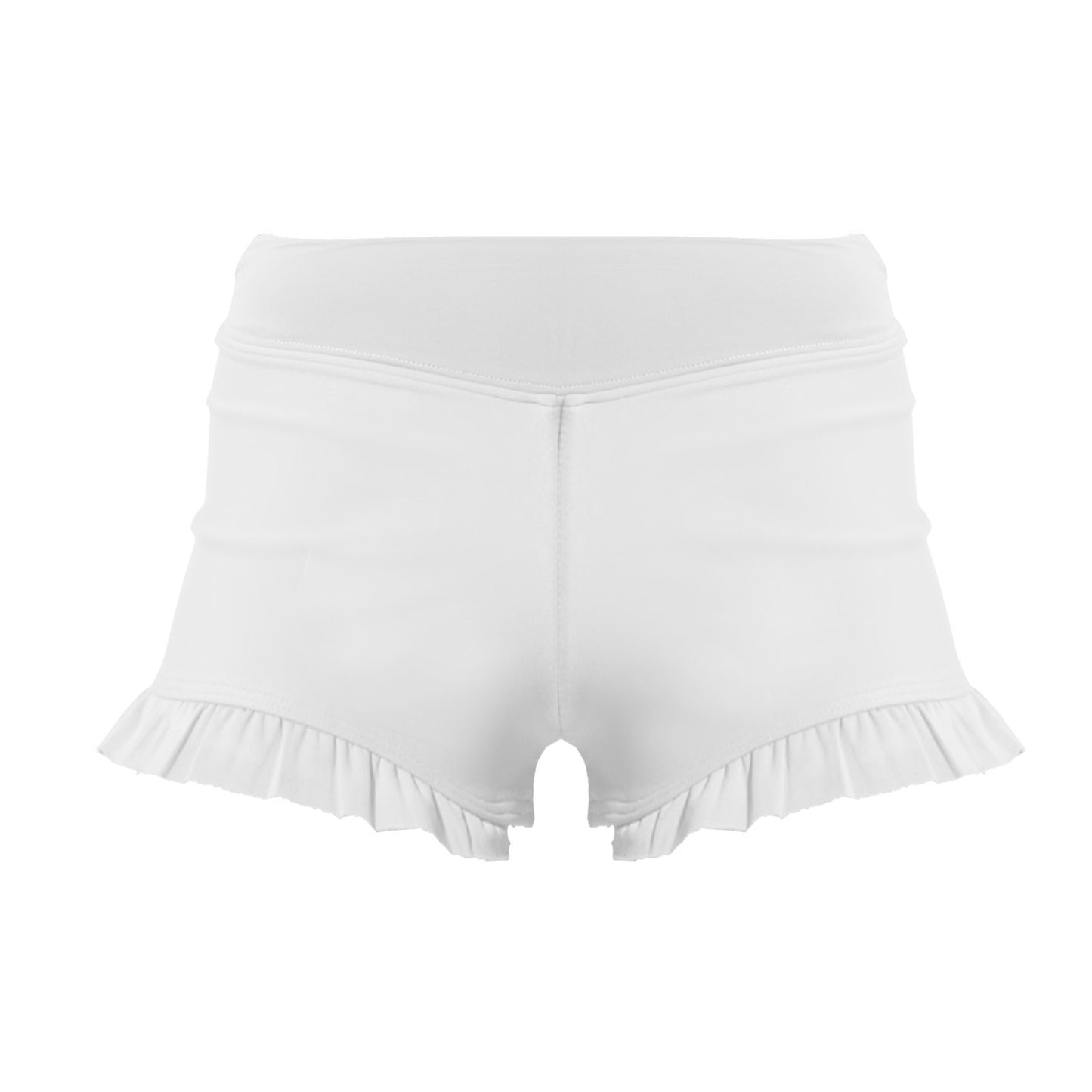 Kids Fashion Solid-Colored Ruffle-Trimmed Casual Fitness Shorts
