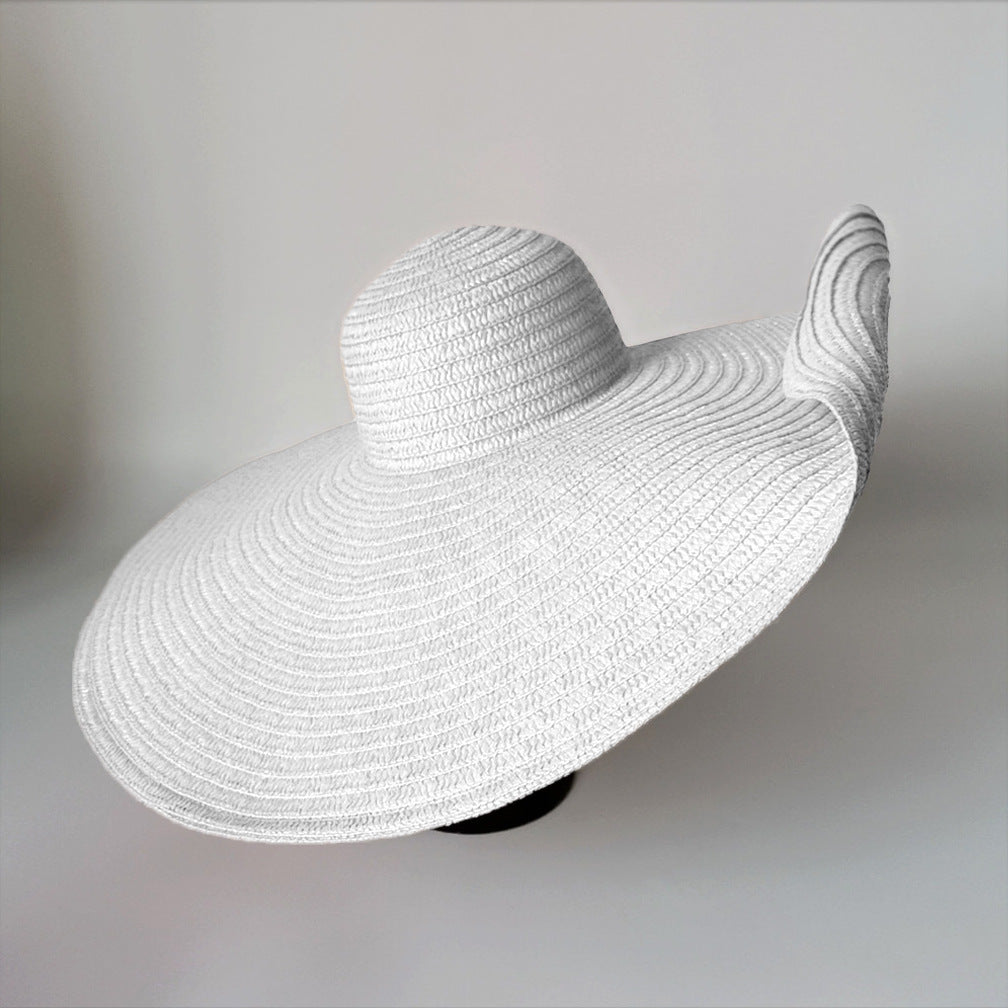 Super Large Brim Straw Hat Female Foldable Beach Hat
