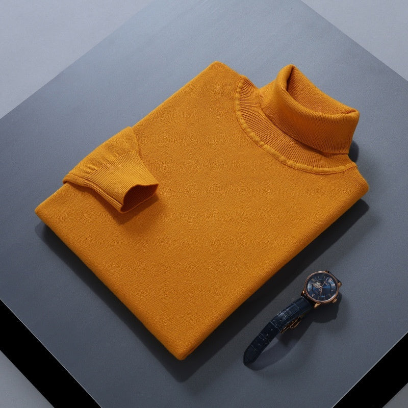 High Lapel Sweater Solid Color Casual