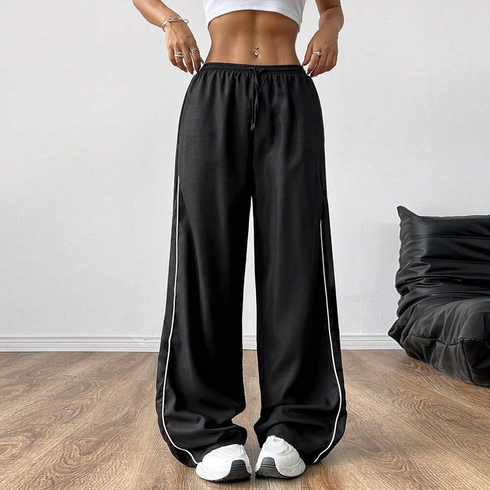 Color Contrast Wide-leg Pants