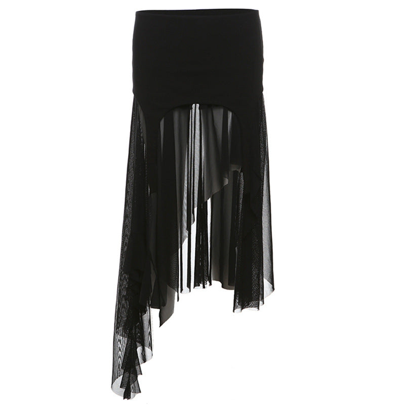 Women's Solid Color Slim-fit Street Fashion High Waist Irregular Skirt