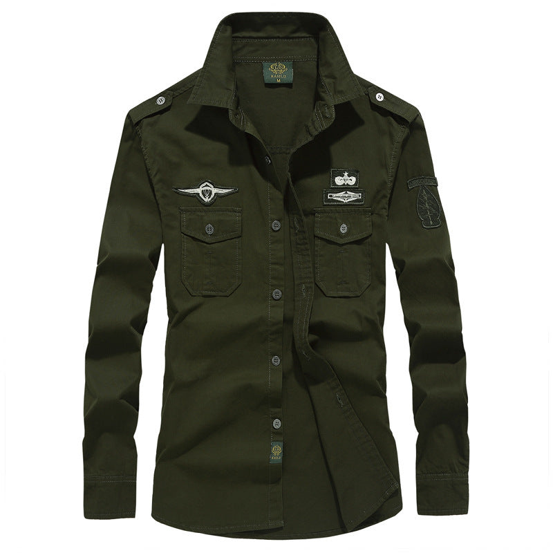 Men's Cotton Long Sleeve Shirt Plus Size Casual