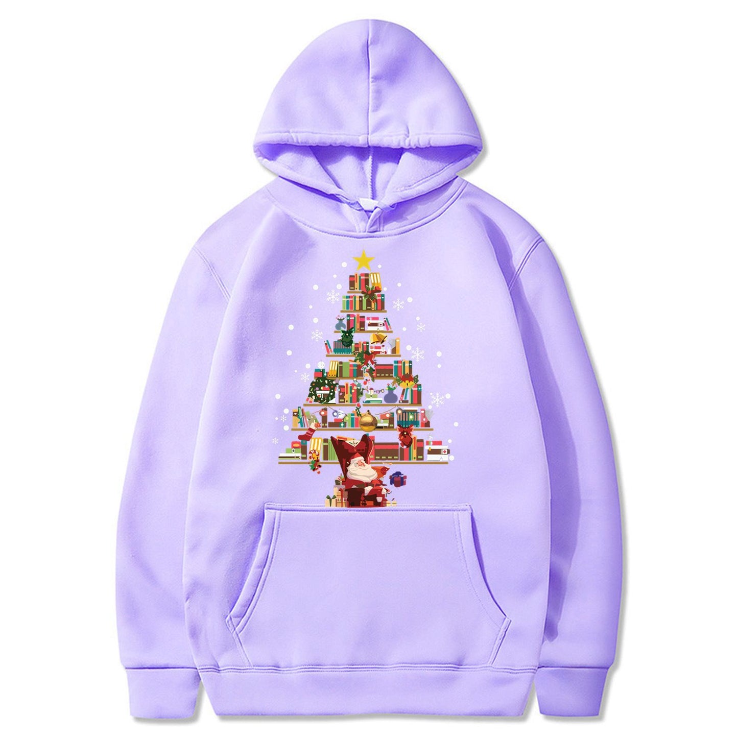 Langærmet sweatshirt med tryk og hætte til mænd og kvinder