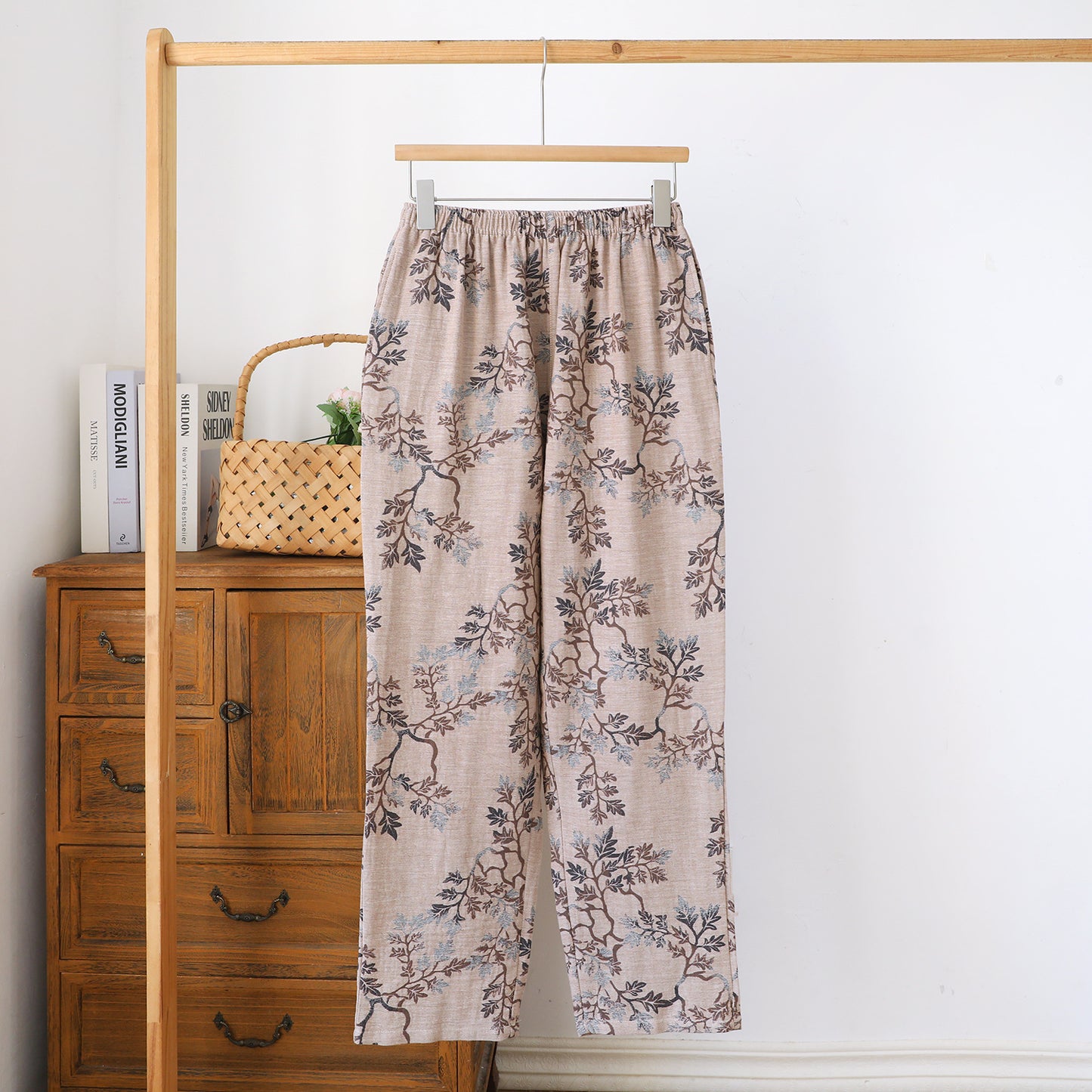 Womens Pure Cotton Gauze Pajama Pants Lightweight Loose Fitting Perfect For Lounging At Home