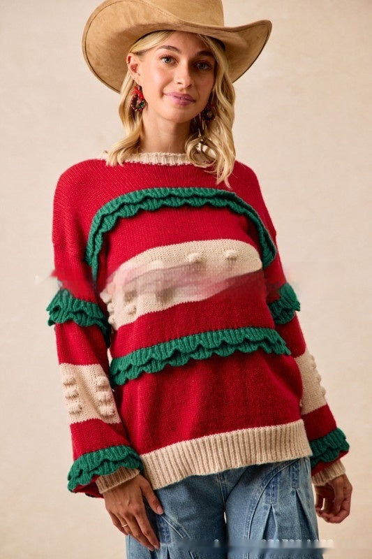 Women's Halloween Style Pullover Long Sleeve Sweater