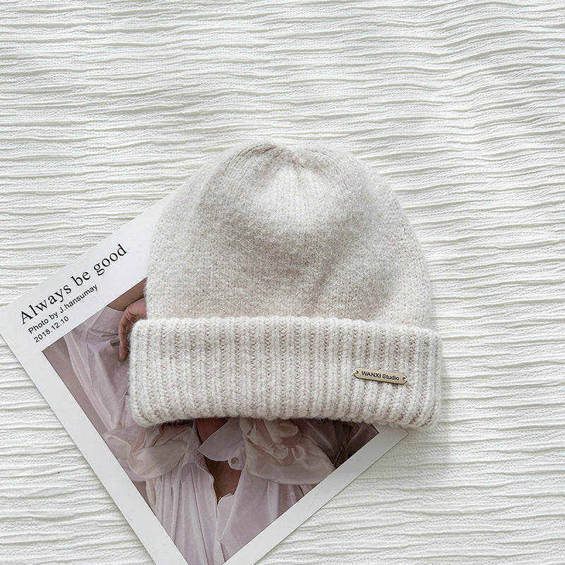Woolen Cap Thermal Wool Letter Pullover Knitted Hat