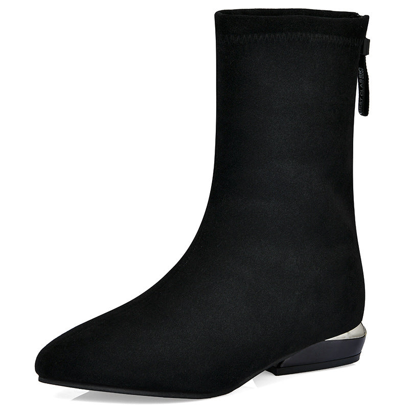 Round Toe Thick Heel Slim Fashion Women's Boots