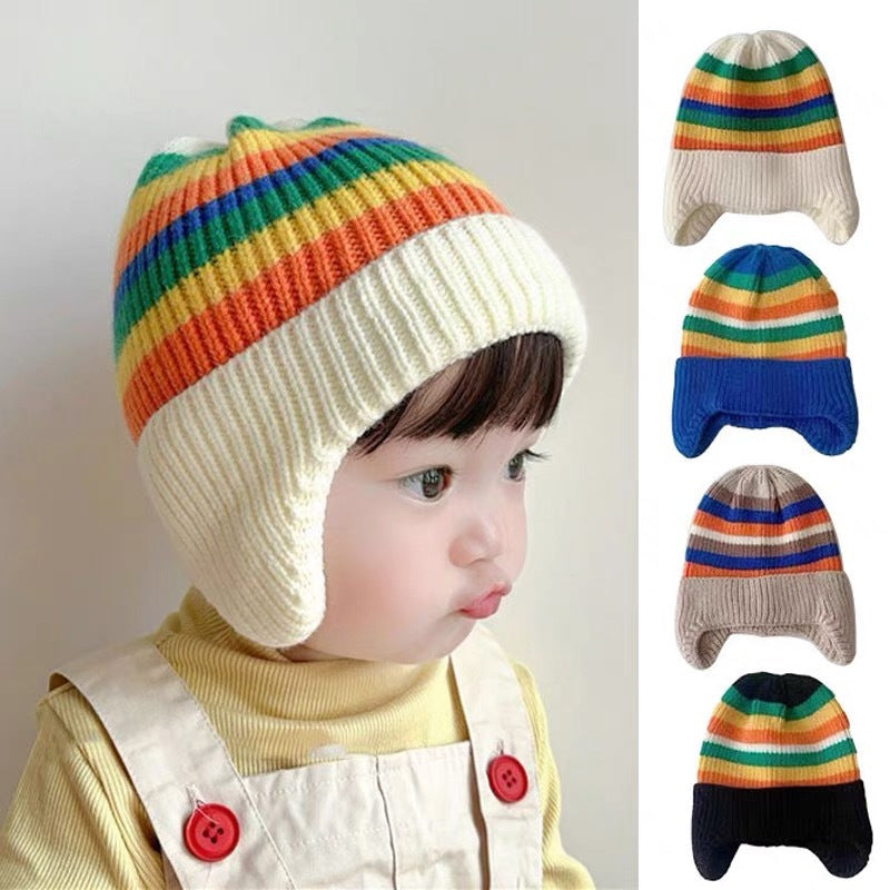 Girls' Knitted Wool Keep Warm Earmuffs Hat