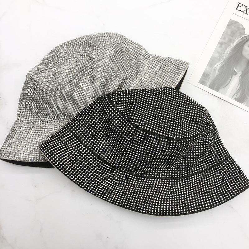 Fisherman's Hat Rhinestones Mesh Encrusted Wide