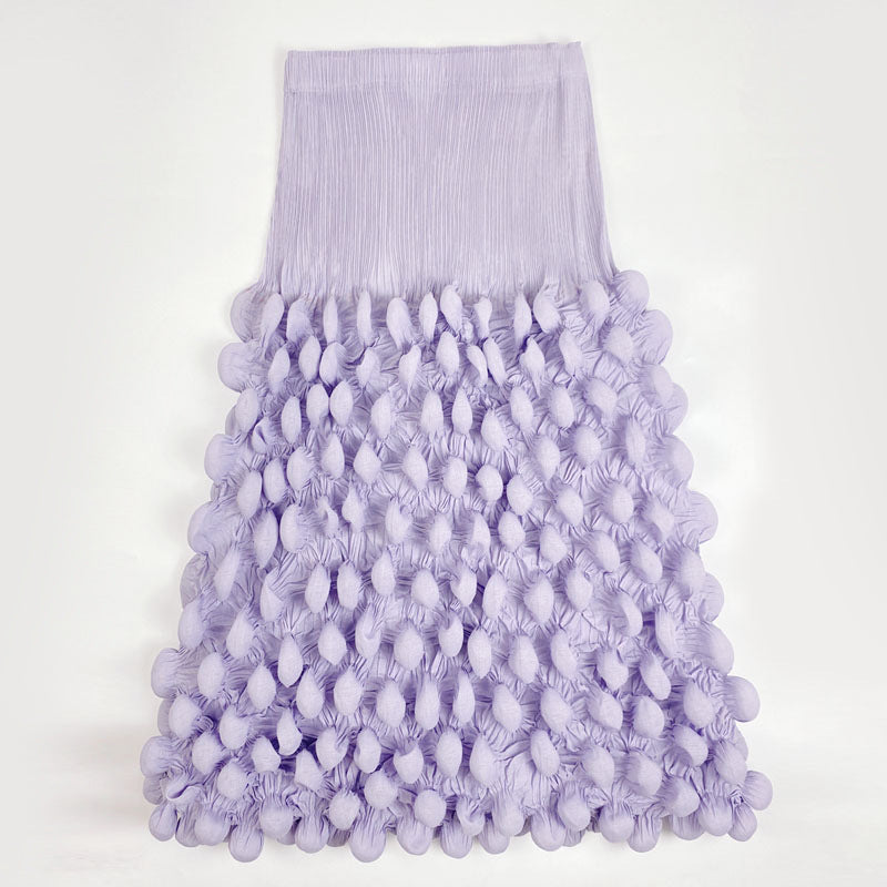 Solid Color Mid-length High Waist Slimming Skirt