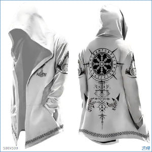 Digital Print Loose-Fit Hooded Sweater Cardigan Coat 3D
