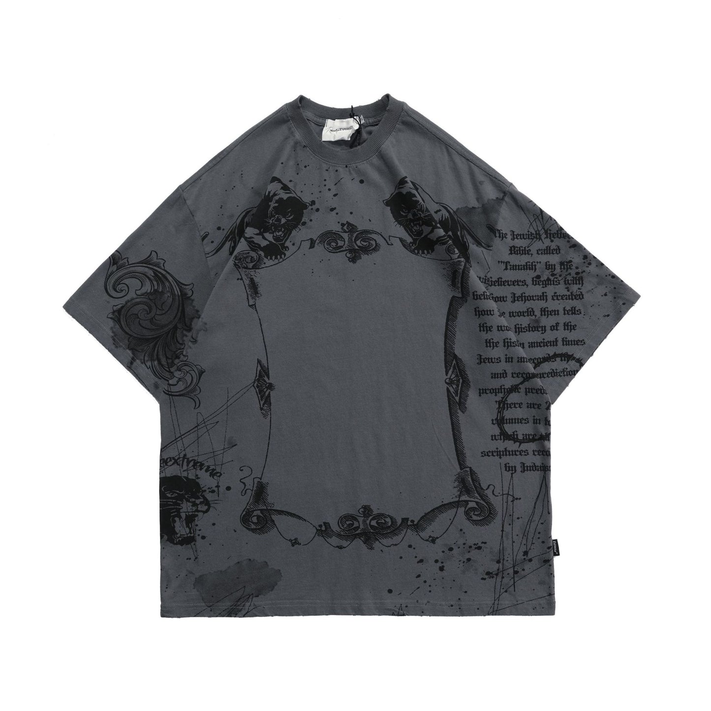 Letter Print Loose Casual Short-sleeved T-shirt For Men And Women