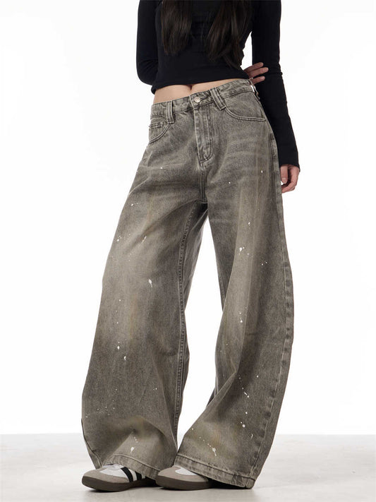 Retro Splash-ink Jeans Dame Machete Parbukser