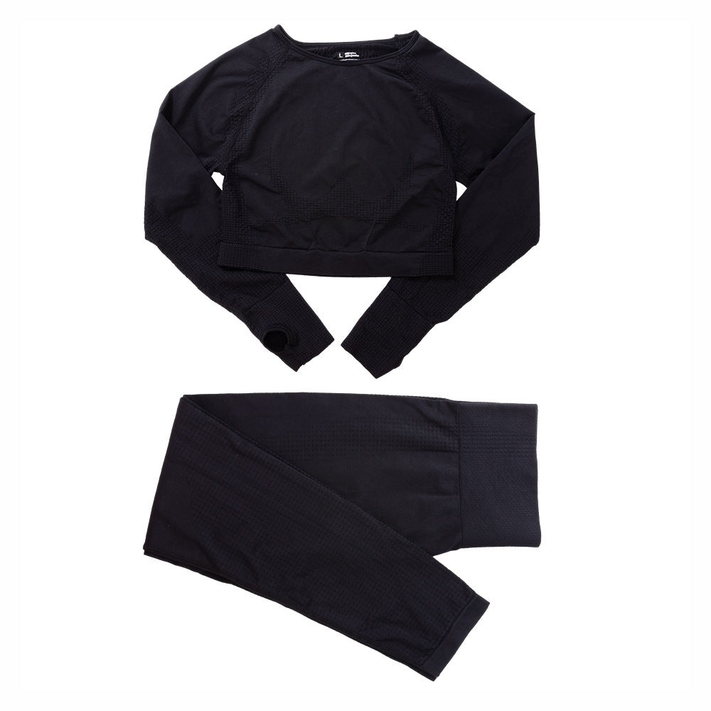 Seamless Knitted Dot Yoga Suit For Women