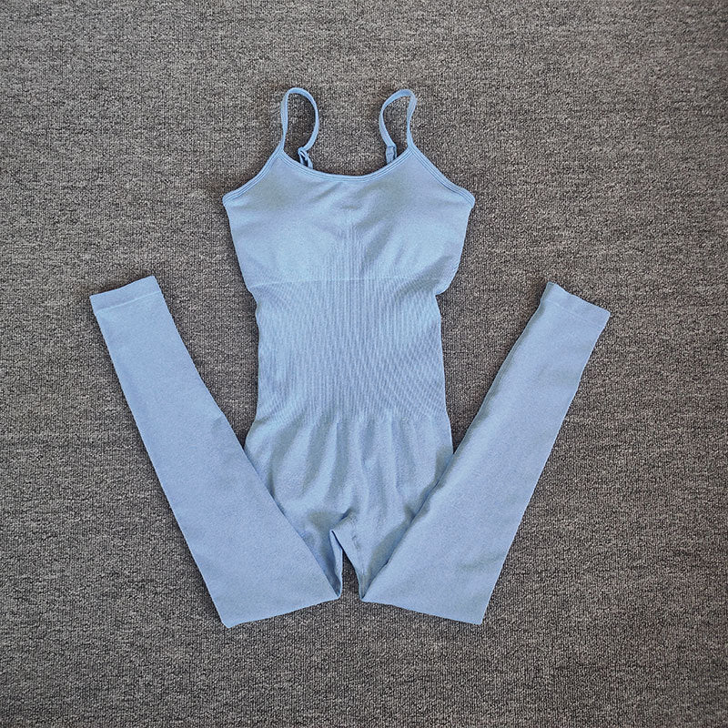 Sommer Ny Store Størrelser Bikini Sports Sling Vest Nude Feel Voldsom Sved Kropsformende S Yogashorts Jumpsuit
