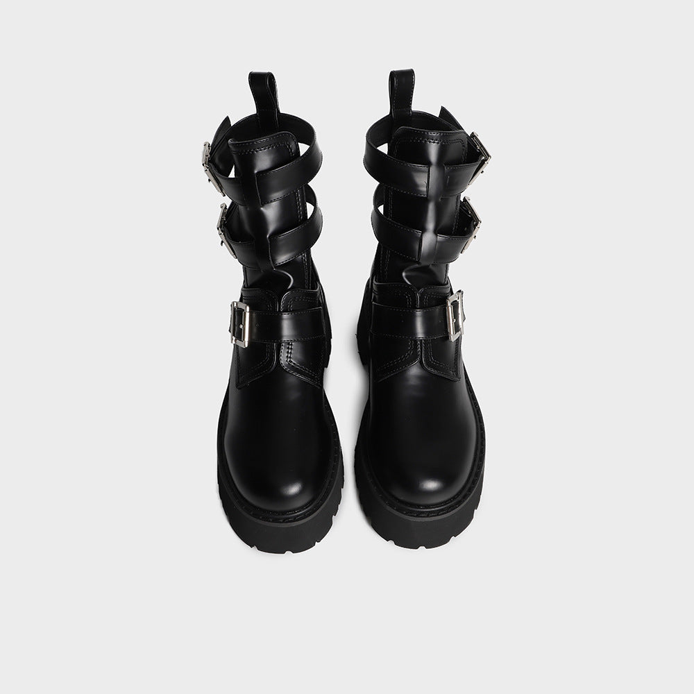 Wear Fashionable Round-headed Thick-soled Women's Boots