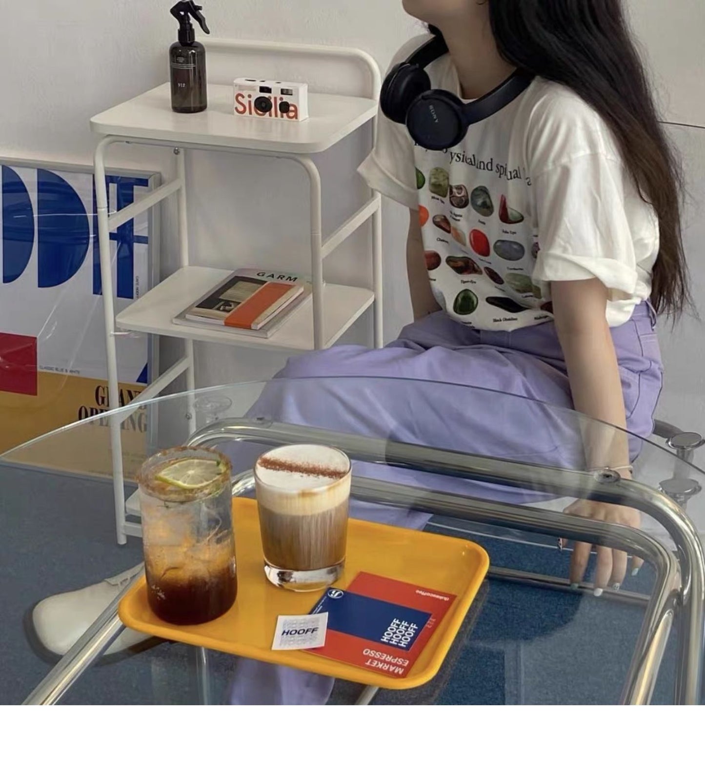 Colored Gemstone Printed Pure Cotton Short Sleeve Loose T-shirt