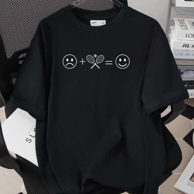 Loose-fit All-cotton Short-sleeve T-shirt With A Round Neck And A Printed Design