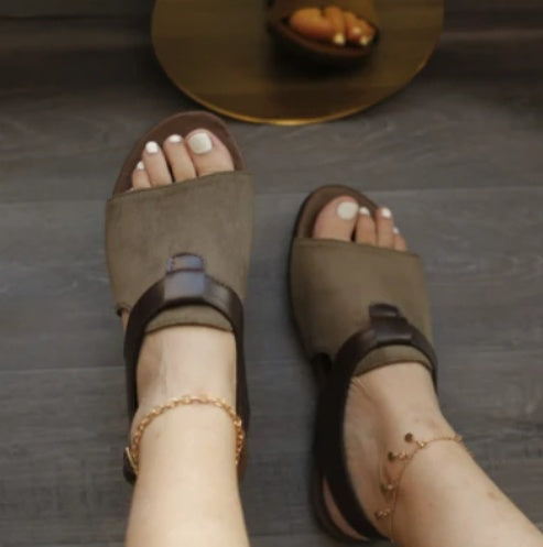 Summer Flat Round Toe Casual Buckle Female Sandals