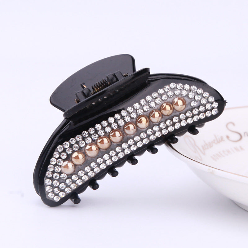 Enkel Elektrobelagt Perle Rhinestone Måneklips Barrergreb Mellem Plastikgreb