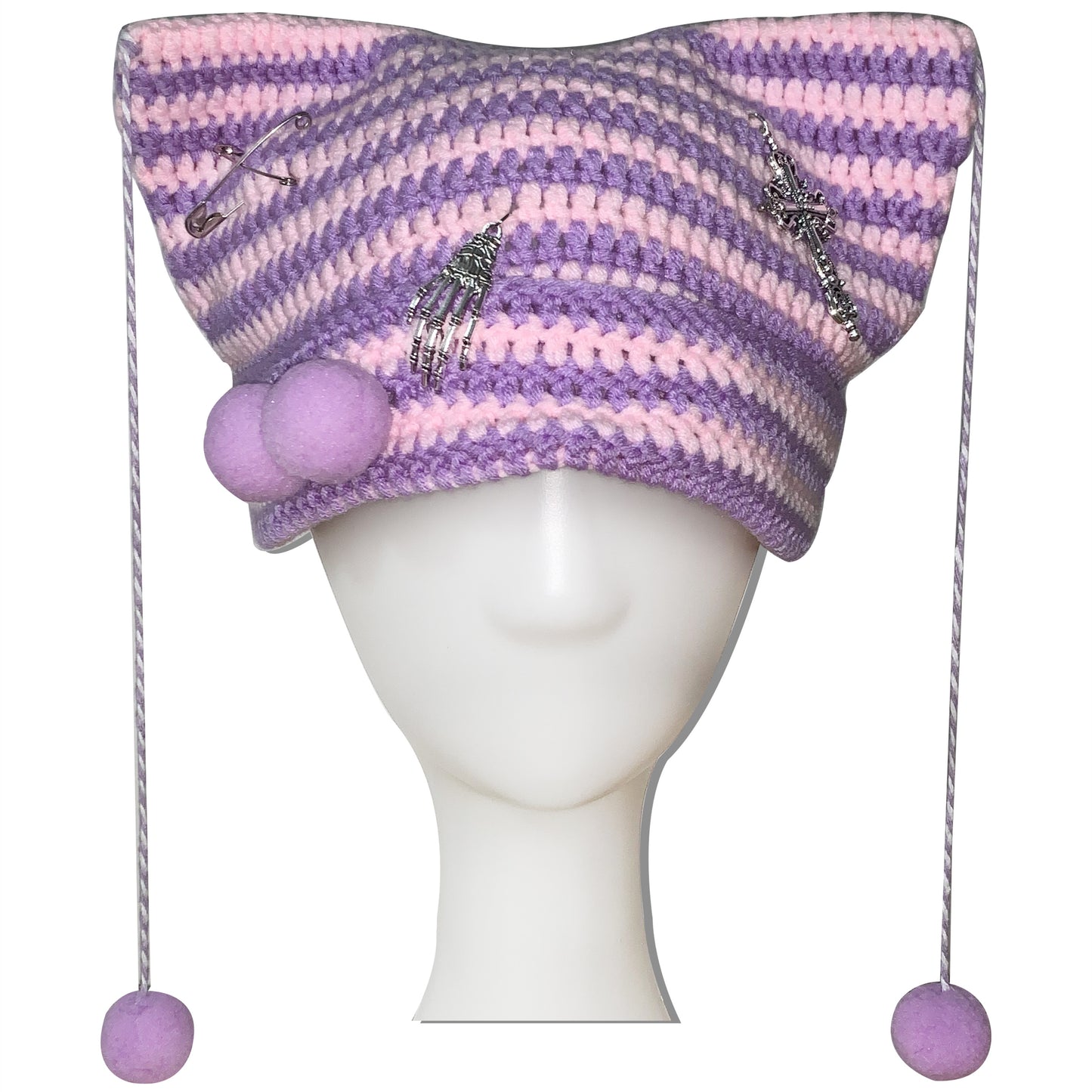 Knitted Woolen Hat Ball Cat Ears