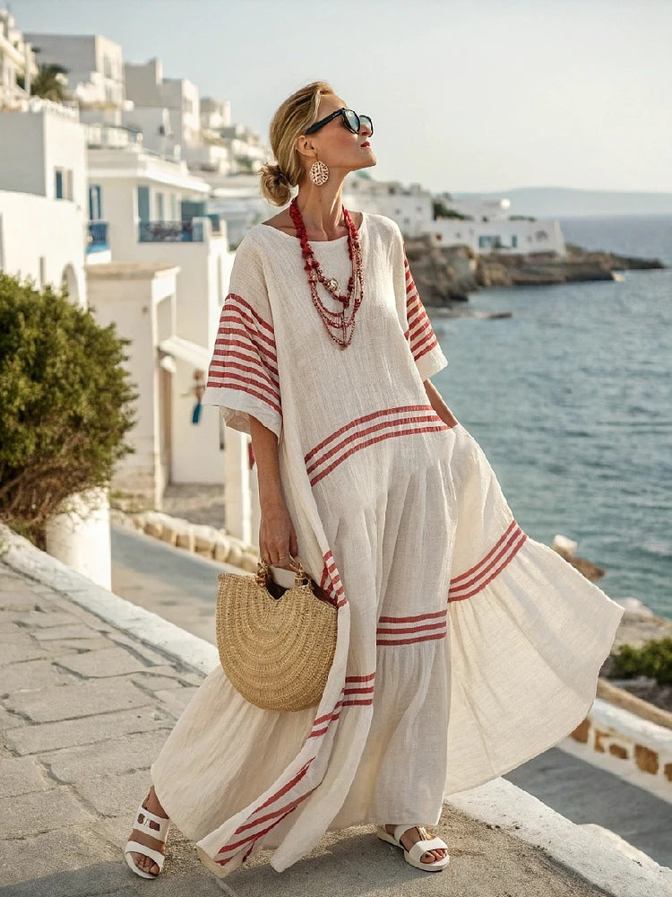 Elegant Resort-Style Plus-Size Loose And Comfortable Casual Dress