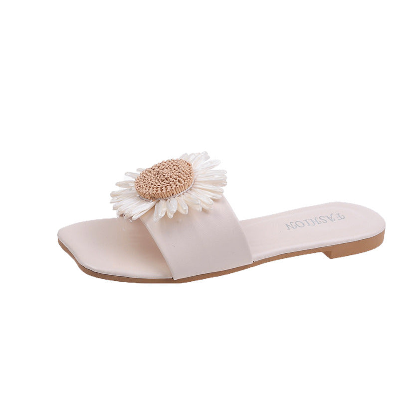 Student Flat Sandals Flower Soft Summer Slippers