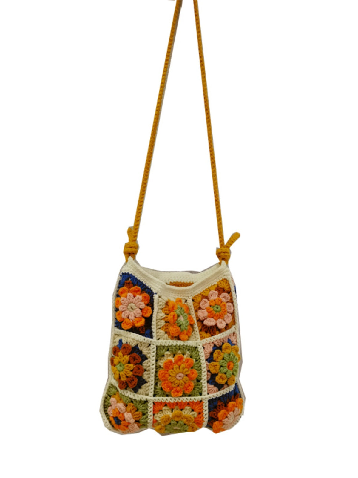Diy Hand-woven Kaleidoscope Woolen Yarn Bag