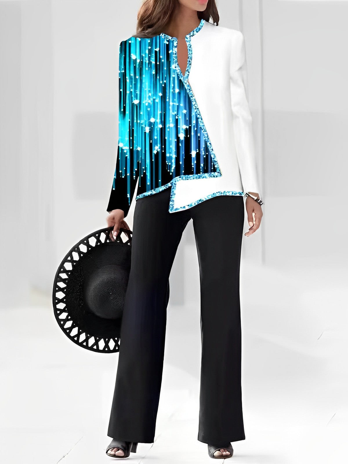 Women's Fashion 3D Digital Printing Shirt And Trousers Suit