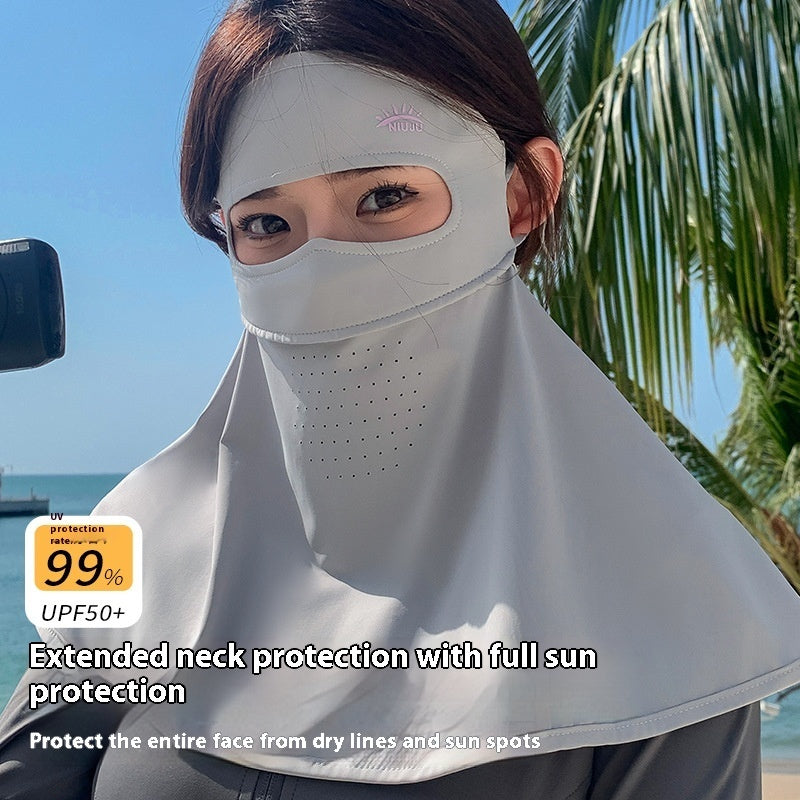 Cycling And Driving Ice Silk Mask UV Protection Facekini Veil