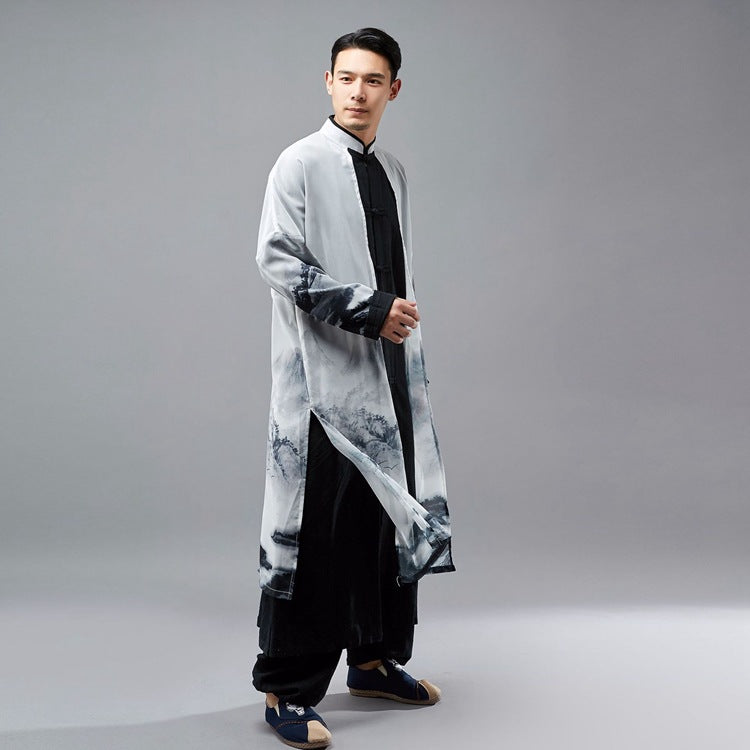 Chinese Style Fake Two Retro Tang Suit Gowns Hanfu Men's Ancient Style Men's Clothing