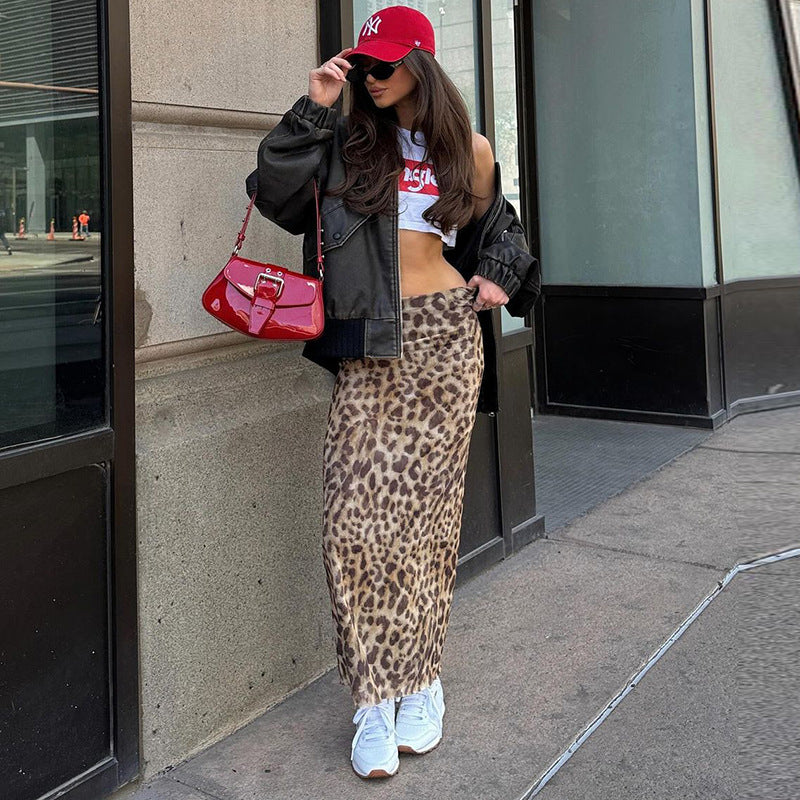 Summer New Leopard Print High Waist Skirt