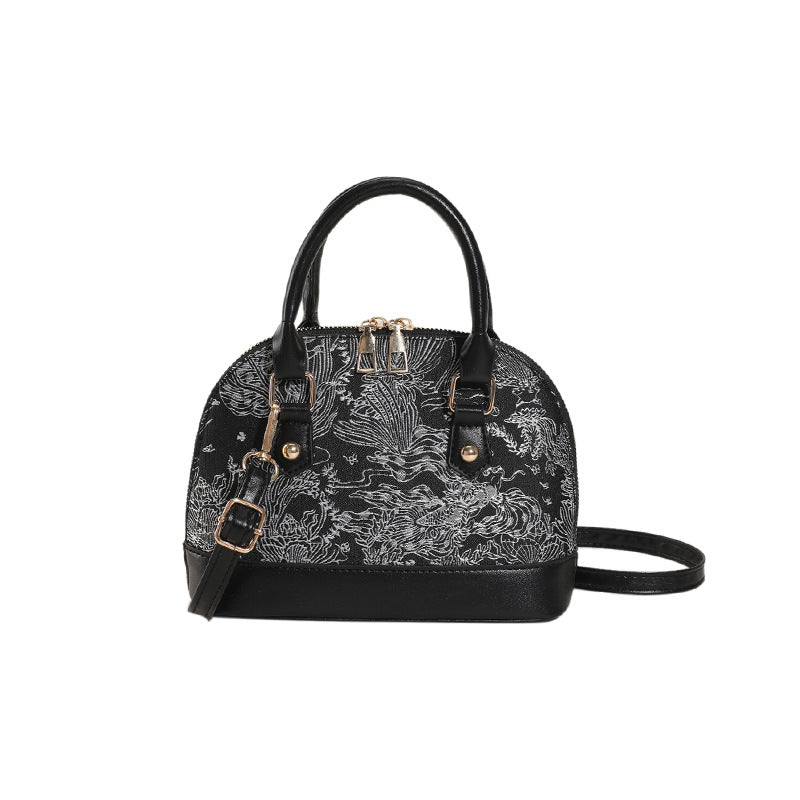 Popular Fashion Pattern Stitching Shoulder Messenger Bag Women's Simple Portable
