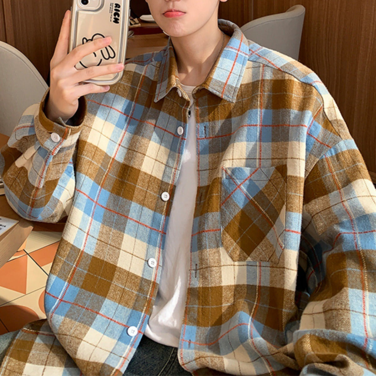 Plaid Shirt Men's Long Sleeve Spring And Autumn