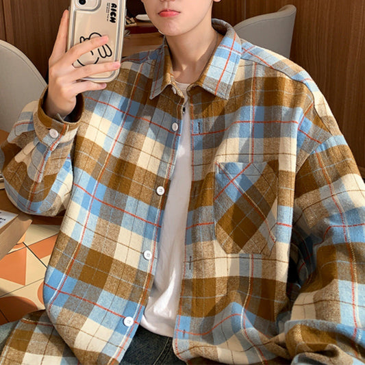 Plaid Shirt Men's Long Sleeve Spring And Autumn