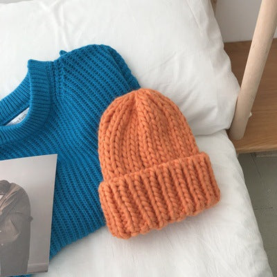 Sweet Candy Color Cute Wool Hat Women Thickened
