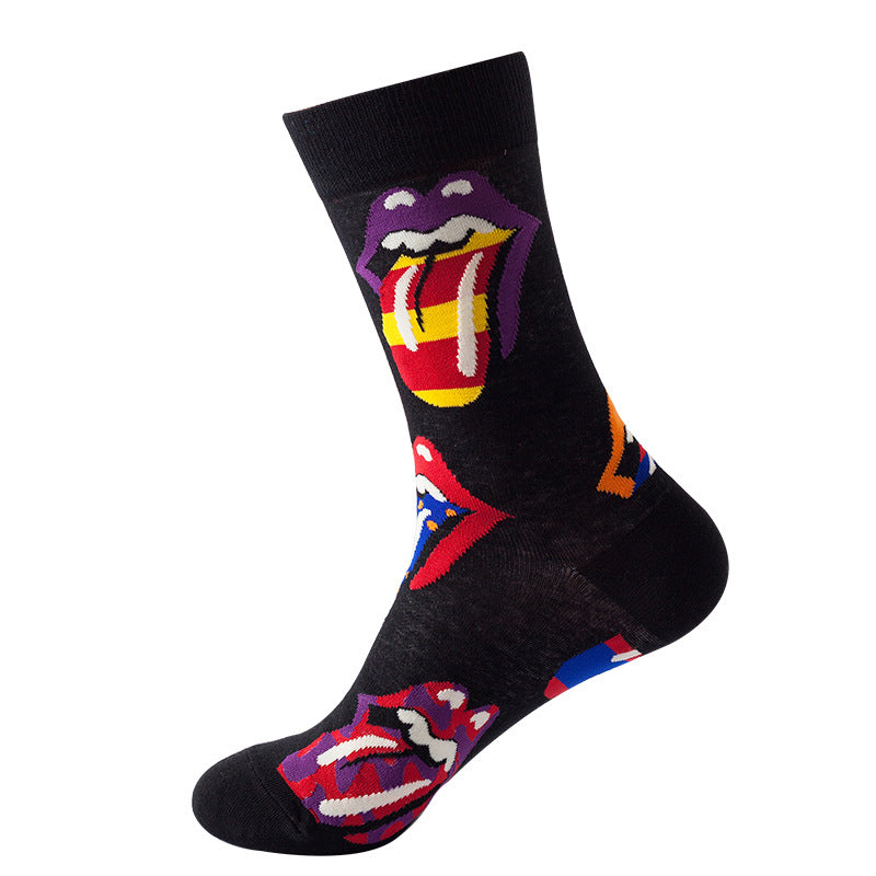 Tongue Pattern Foreign Trade Socks Women