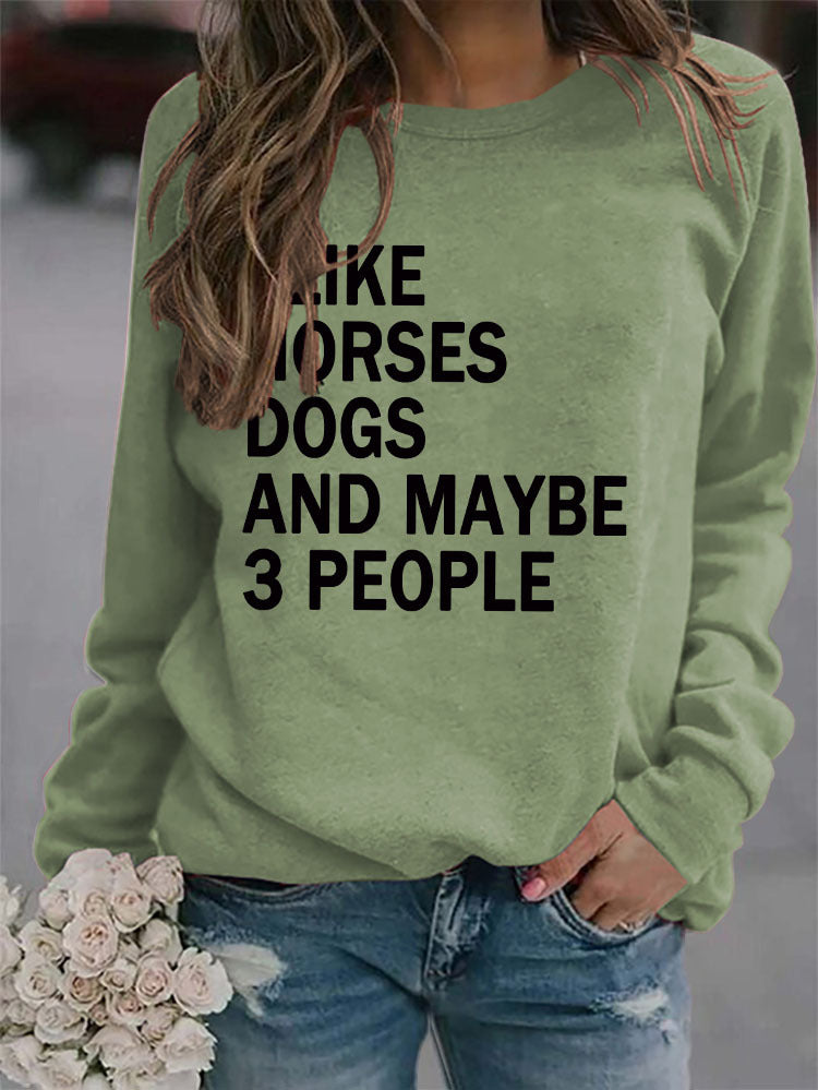 Women's Round Neck Fashionable Letter Loose Printed Sweater