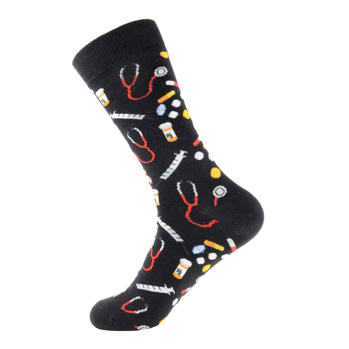 Fashion Color Wine Glass Drink Cotton Mid-calf Length Socks