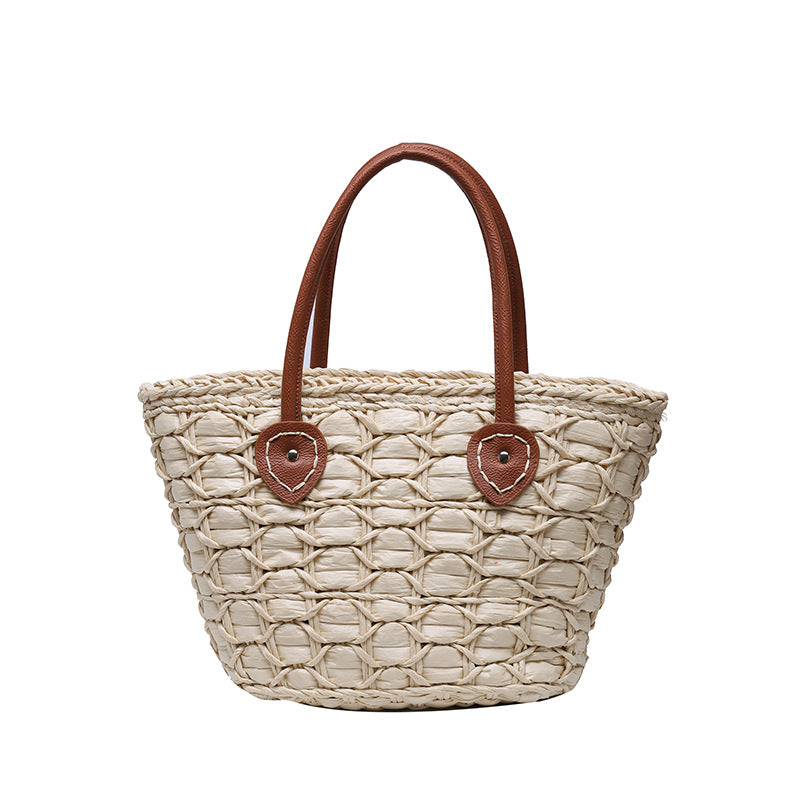 Fashionable One-shoulder Large-capacity All-match Straw Basket Bag