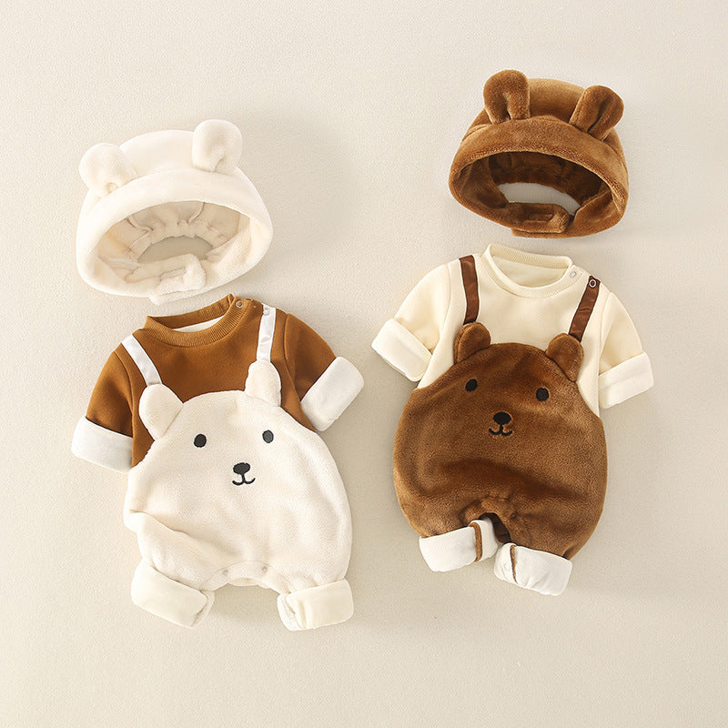 Fleece Jumpsuit Cute Warm Romper