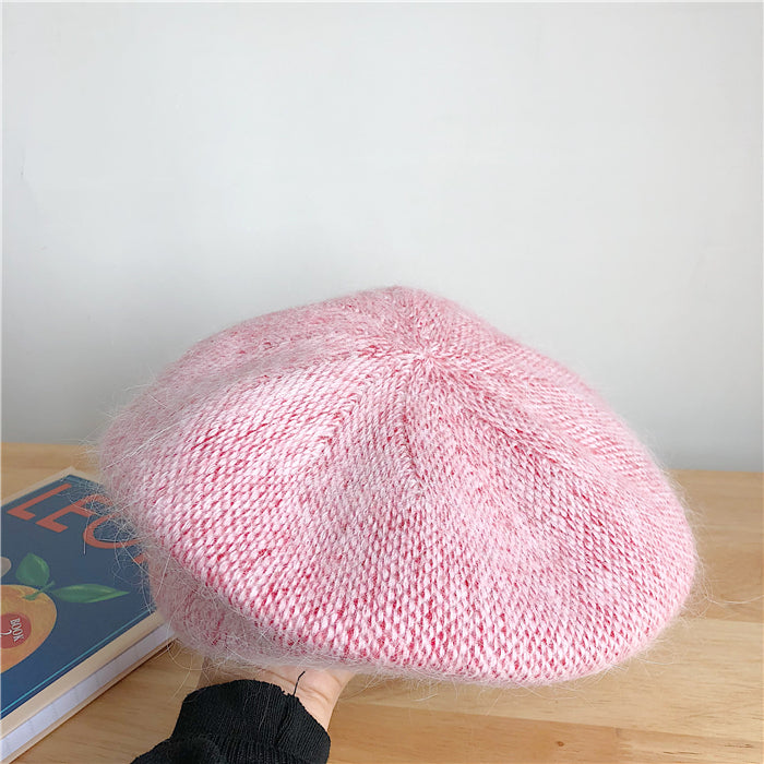Fine Plaid Soft Rabbit Fur Autumn And Winter Warm All-match Pumpkin Hat