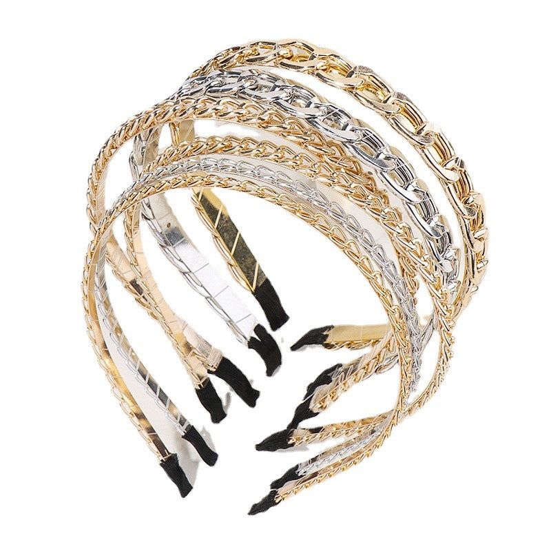 Big Chain Alloy Headband Simple Headband All-match