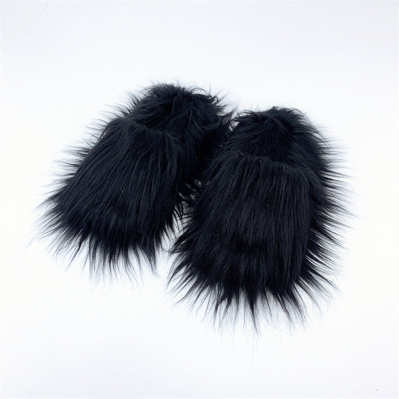 Home Slippers Sheep Long Hair Woolen Slipper